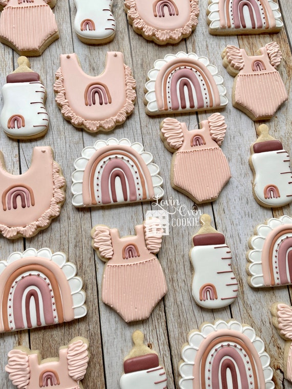 Boho Baby Shower Decorated Sugar Cookie 1 Dozen Shower Etsy