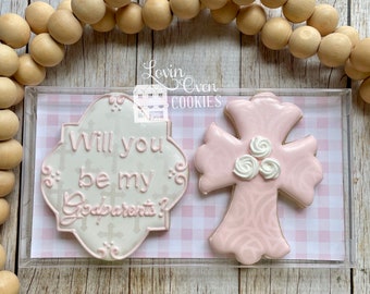 Will You Be My Godparents Decorated Sugar Cookies Gift Boxed Set