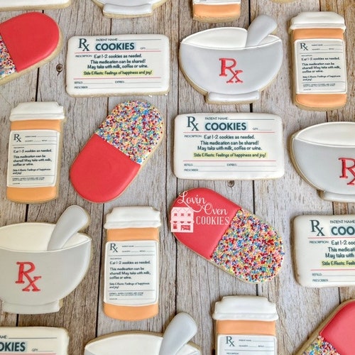 Pharmacy Decorated Sugar Cookies 1 Dozen Pharmacist / Etsy