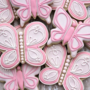 Butterfly Decorated Sugar Cookies , 1 Dozen Cookies, Garden Fairy Tea Party Favors, Dessert Table image 3