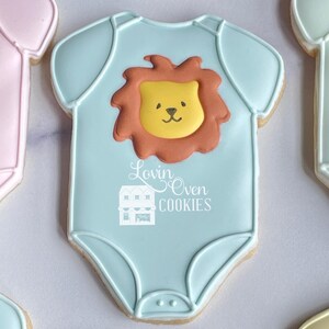 Galletas de azúcar decoradas con temática de safari y jungla, 1 docena de galletas, baby shower, cumpleaños, recuerdo comestible, mesa de postres, jirafa, león, elefante, imagen 5