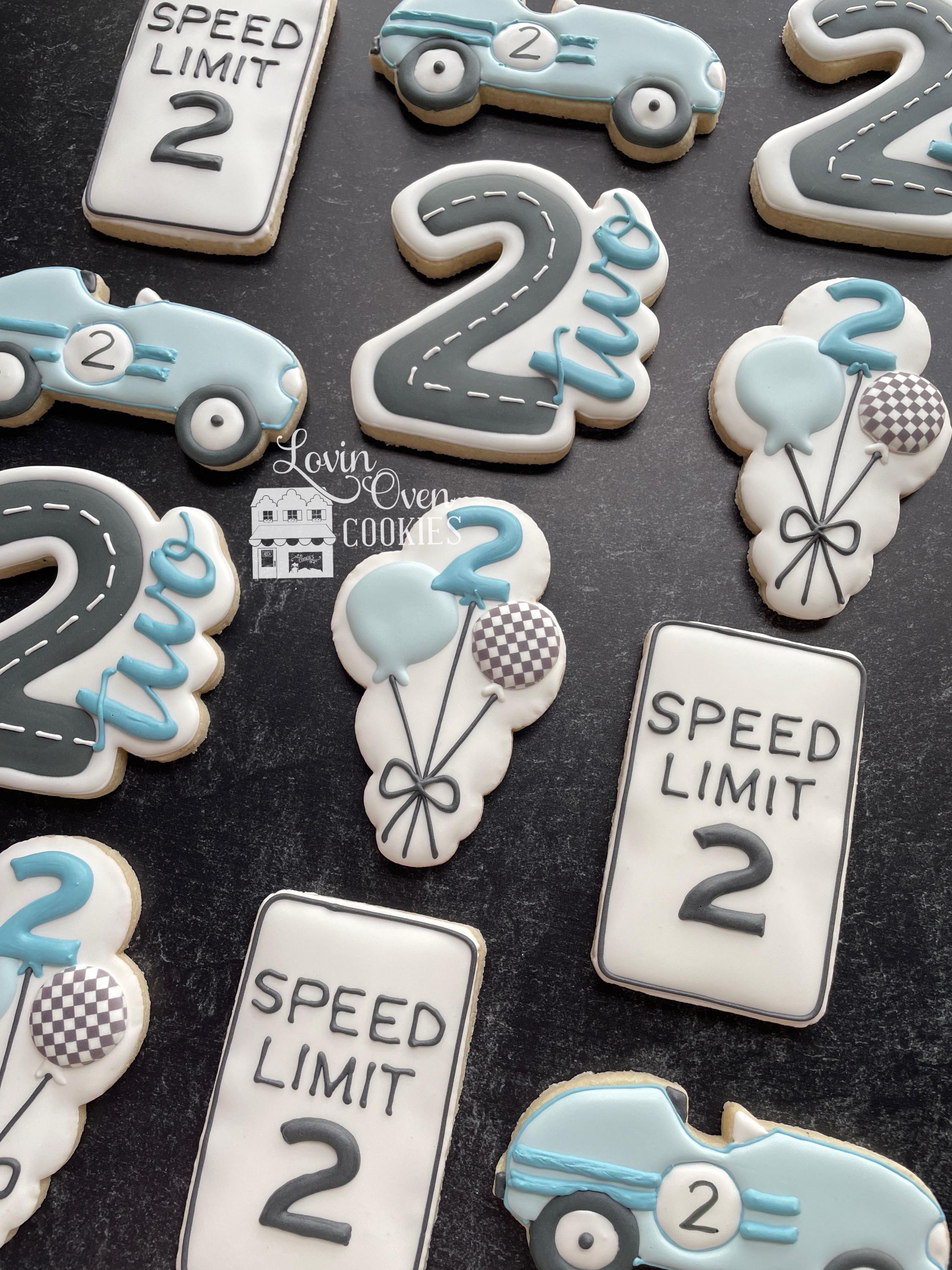 Custom Cookies Two Fast Racecar Two Fast Theme Decorated Sugar Cookies, 1 Dozen Cookies ...