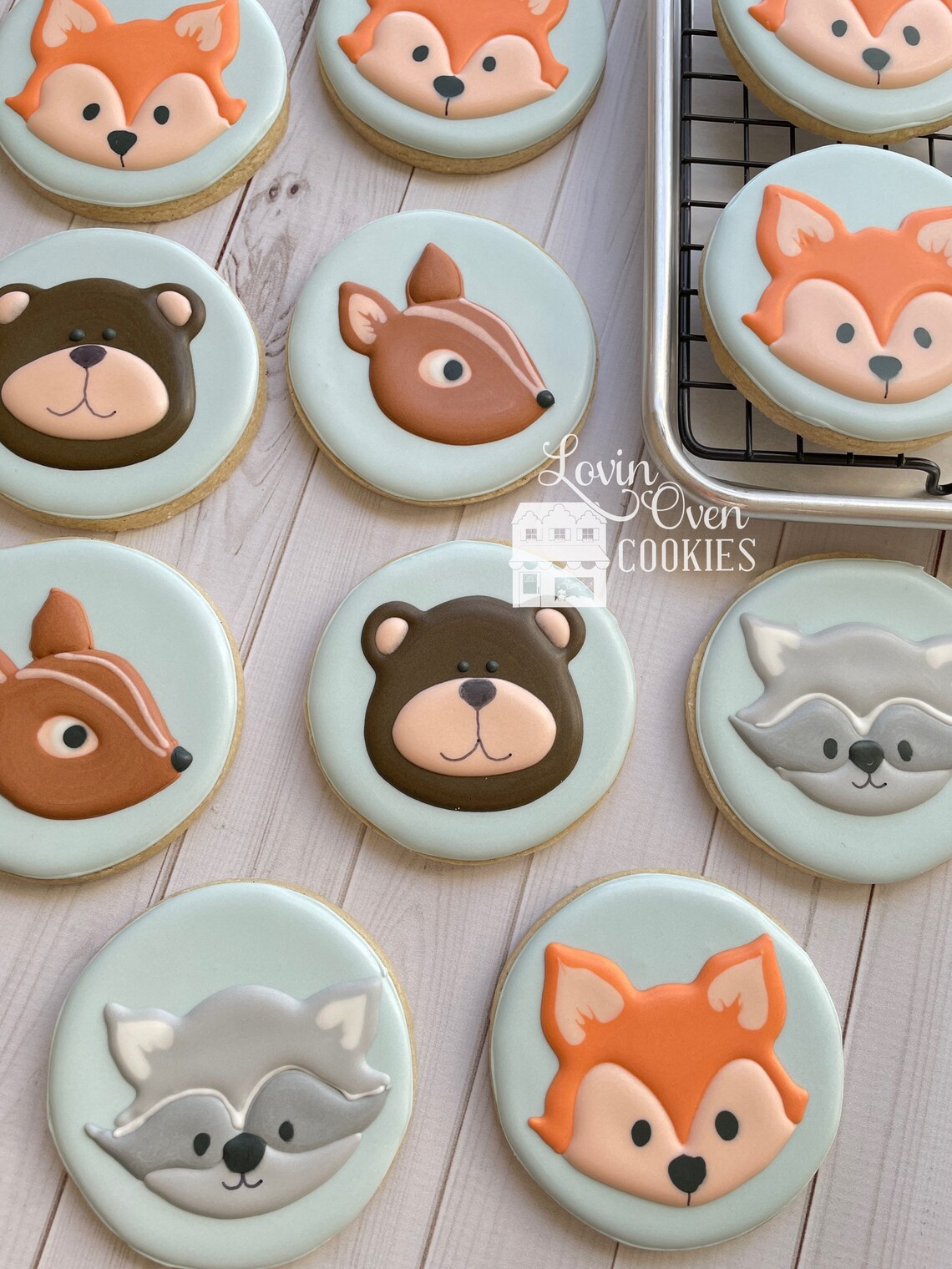Woodland Animals Decorated Sugar Cookies 1 Dozen Baby Etsy