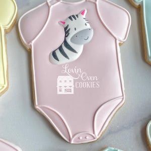 Galletas de azúcar decoradas con temática de safari y jungla, 1 docena de galletas, baby shower, cumpleaños, recuerdo comestible, mesa de postres, jirafa, león, elefante, imagen 4