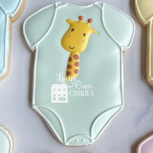 Galletas de azúcar decoradas con temática de safari y jungla, 1 docena de galletas, baby shower, cumpleaños, recuerdo comestible, mesa de postres, jirafa, león, elefante, imagen 2