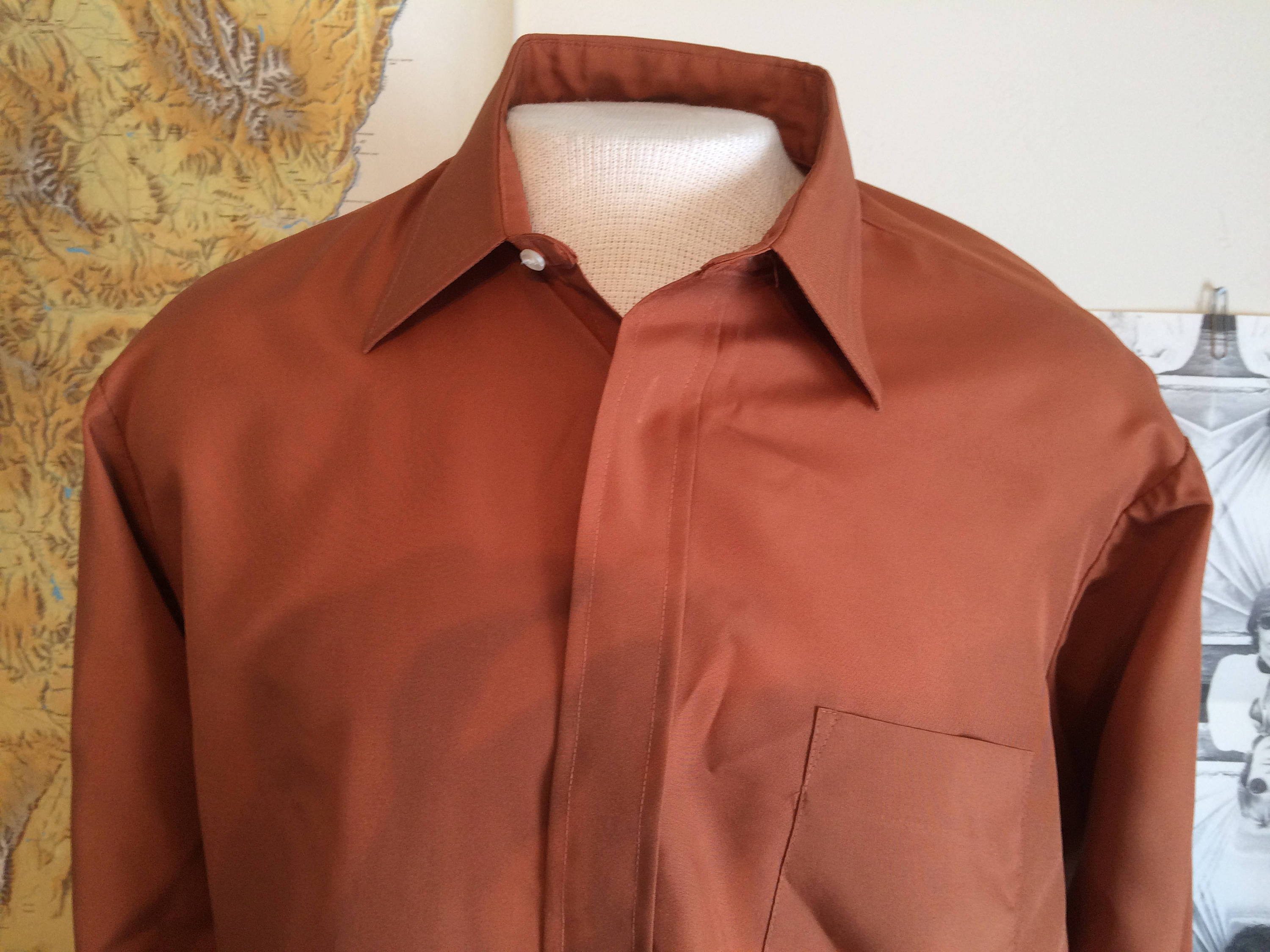 men's rust colored dress shirt