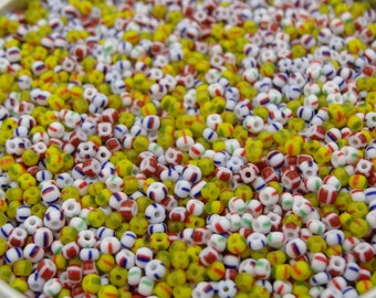 Czech Glass 10/0 Striped Mix Seed Bead  20 Grams