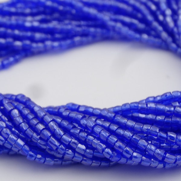 3 Cut 9/0 Seed Bead - Czech Glass 9/0 3 Cut Sapphire Luster 5 Strand Hank