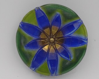 Czech Glass Button 27mm Star Flower 1 Piece