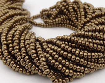 12/0 Glass Seed Bead Bronze   3 Strands