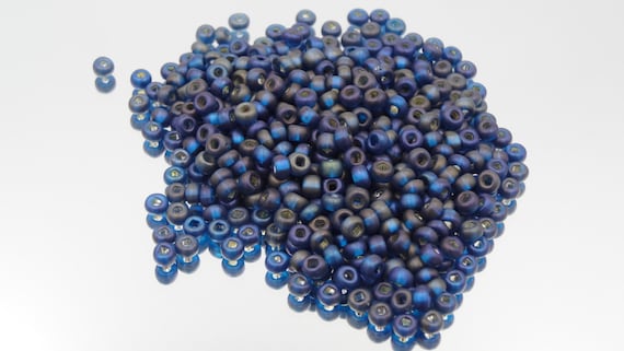 Czech Glass 6/0 Seed Bead Matte Montana Silver Lined    20 Grams