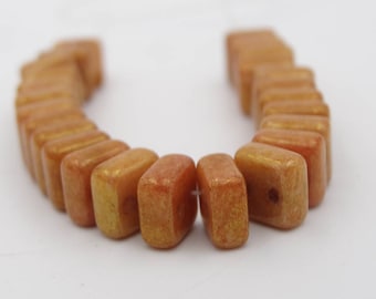 Chexx Beige Goldstone 6mm 2 Hole Glass Bead  Squarelets  25 Pieces