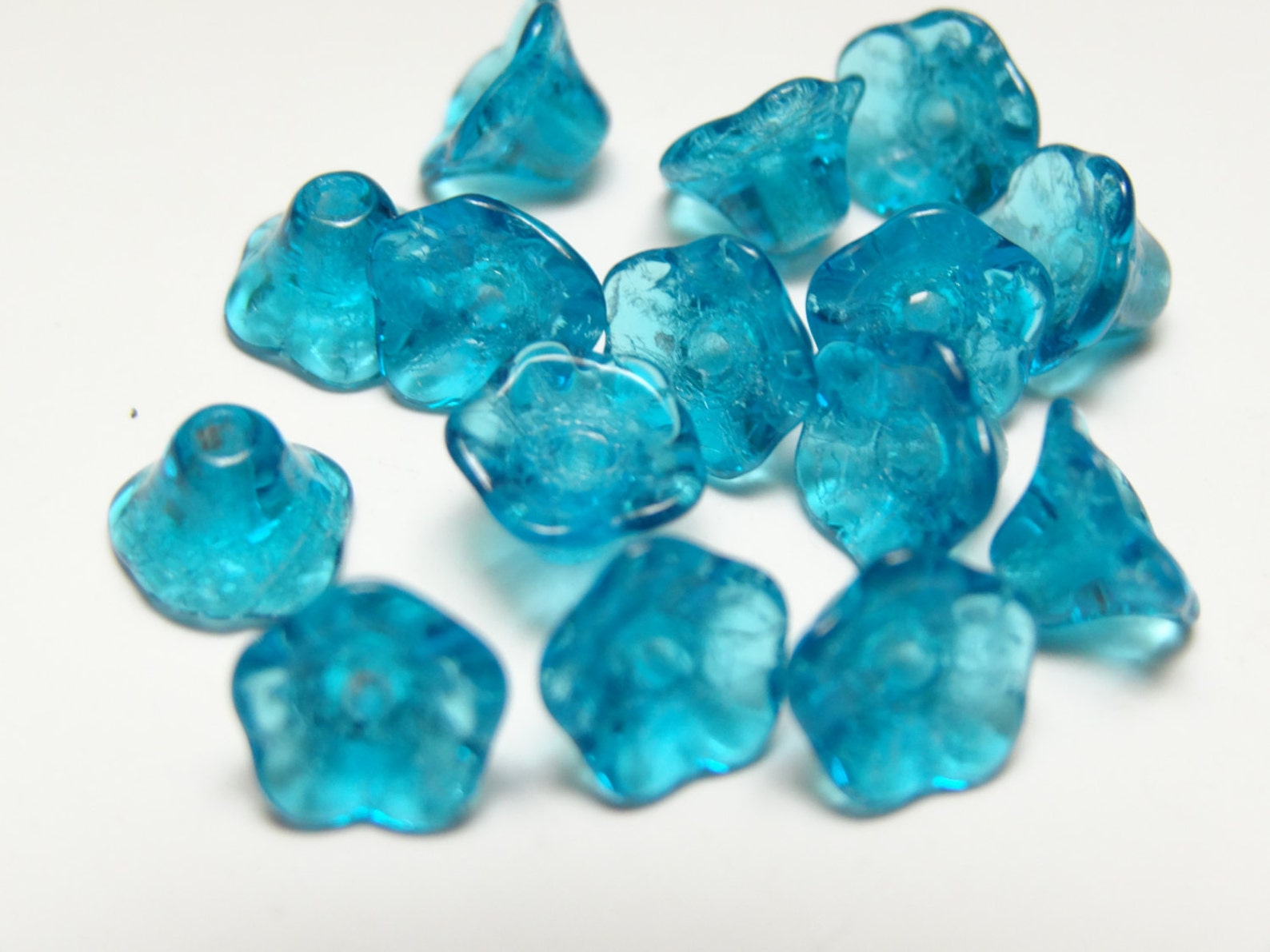 Czech Glass Flower Cup Bead 7x5mm Capri 25 Pieces Etsy