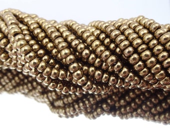 8/0 Seed Bead Bronze Czech Glass  3 Strands