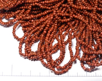 Czech Glass 10/0 Coral Picasso Seed Bead 3 Long Strands