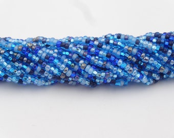 Czech Glass 8/0 Blue Mega Mix Seed Bead  20 Gram