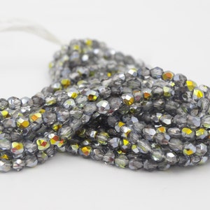 Czech Glass 3mm Fire Polished Crystal Marea  50 Pieces