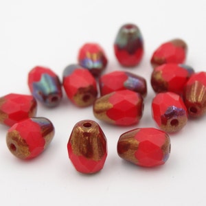 Lot of 25 10 x 6mm Czech glass crystal AB teardrop beads
