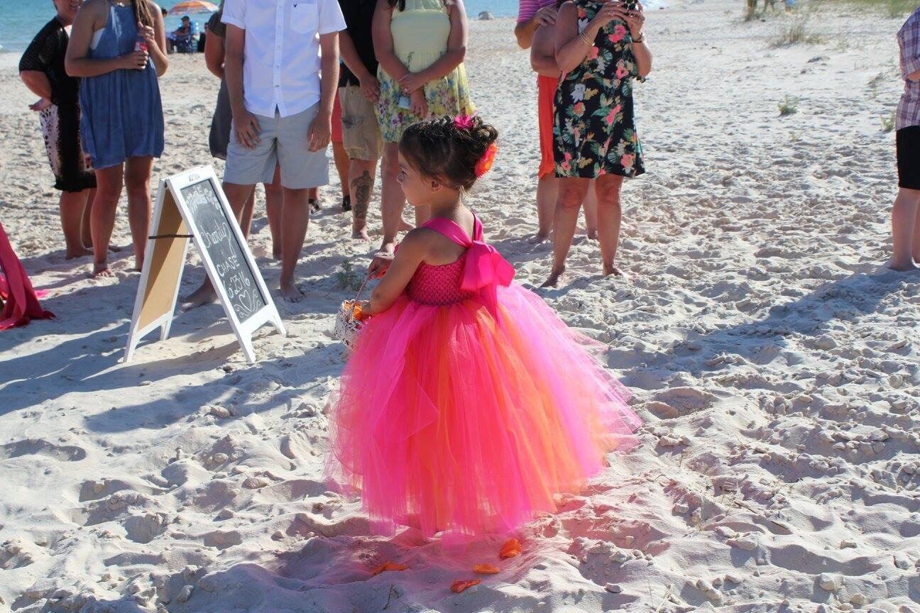 pink and orange tutu dress Vintage Flower Tutu Dress