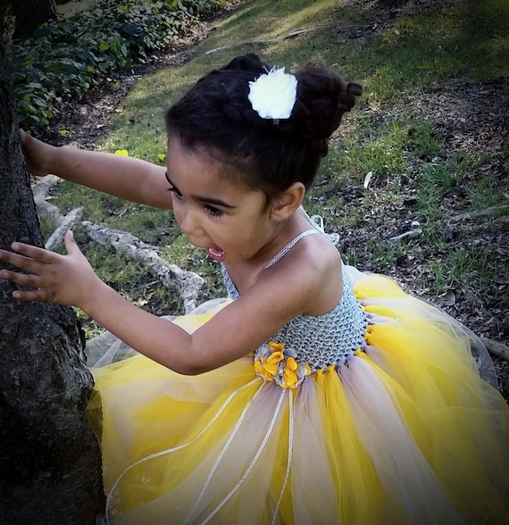 Vestido de tul amarillo gris, vestido de tutú elegante para bebés, niños  pequeños, niñas, personalizable