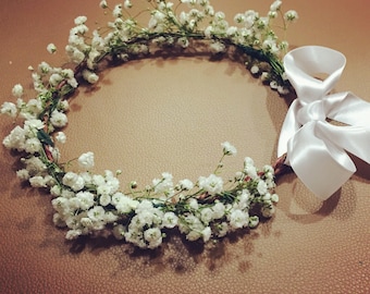Flower Hair Piece Crown Made With Real Baby's Breath and - Etsy
