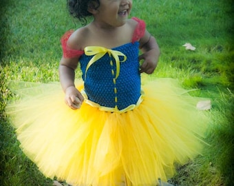 Snow White Inspired Tutu Costume with headband, Fun Snow White Halloween Costume for Toddlers, girls, baby girls