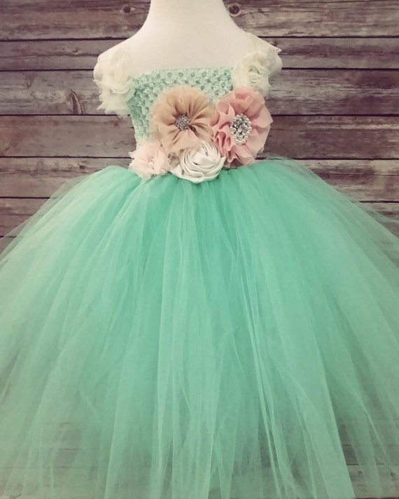 Mint Ivory Peach and Champagne Fancy Tutu Dress for | Etsy