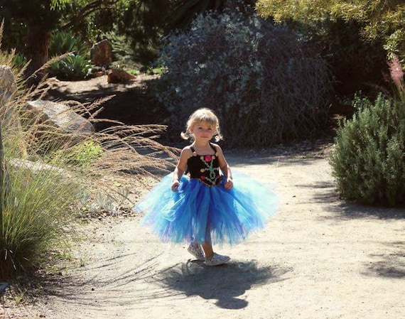 strapless open back dress Disney Princess Anna Frozen Inspired Tutu Dress – EverAfterTutuCo main image 1