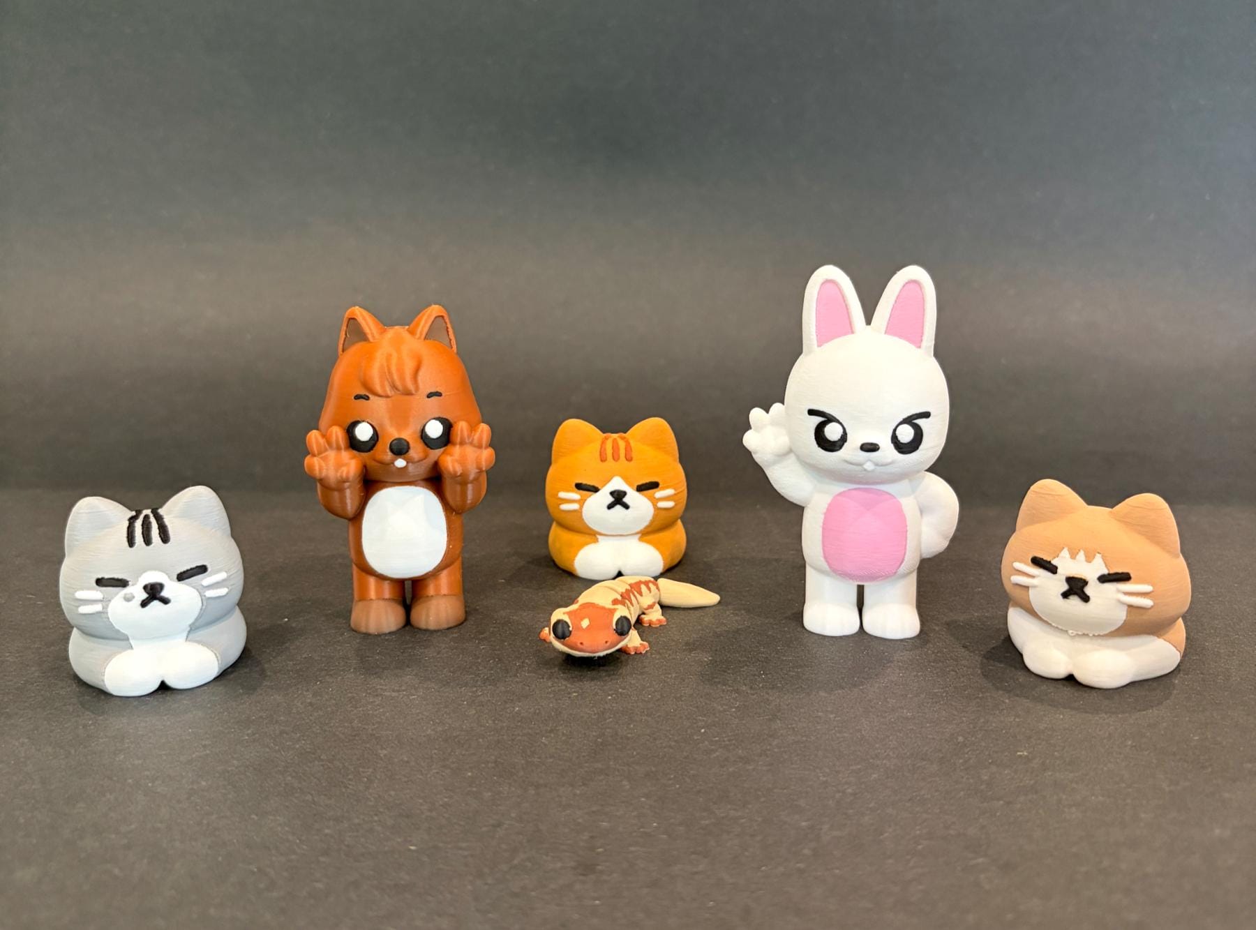 Minsung Family SKZOO Figures, Han Quokka, Leebit, Richard Gecko