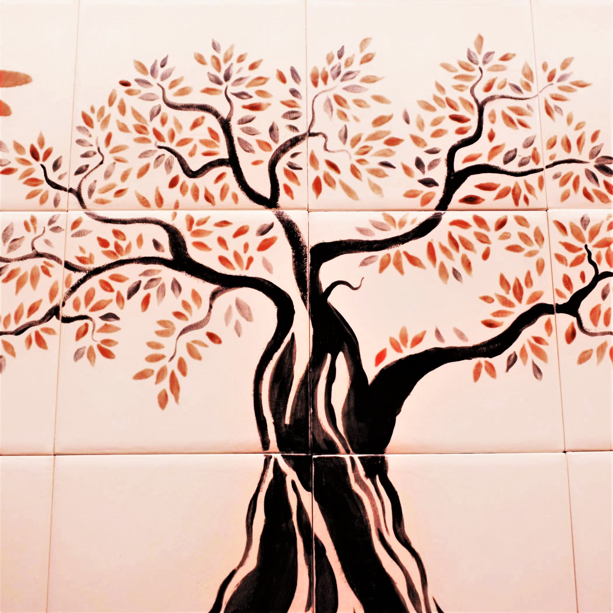 Backsplash tile Tree of Life Handmade Tile Mural Kitchen Etsy