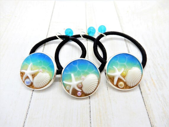 Seashell Hair Tie Sea Star Hair Ties Beach Hair Ties Hair Etsy