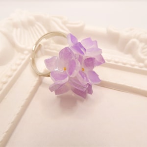 Hydrangea Ring, Purple Hydrangea Ring, Wedding Ring, Flower Ring, Adjustable Ring