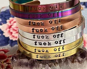 Eff Off Cuff Bracelet: Swear Word Jewelry, 6-Inch