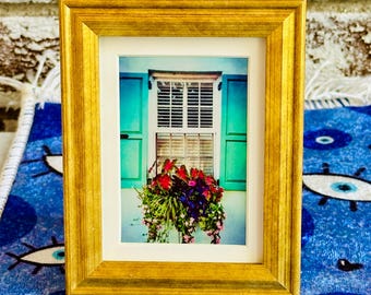 Charleston Photo: "Turquoise Dream" Mini Print in Gold Frame