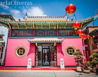 Los Angeles Chinatown Photography: Hot Pink Wall Art Print