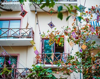 San Pancho Mexico Photography Print: Colorful Ojos de Dios