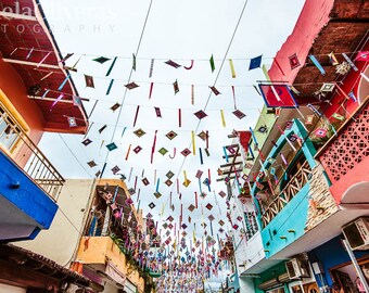 Sayulita Mexico Street Photography: Colorful Flags Wall Art