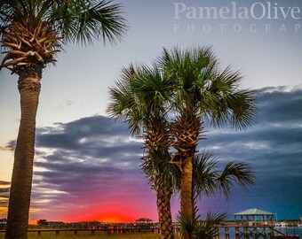 Fotografía del atardecer en Charleston: Impresión artística de Folly Beach