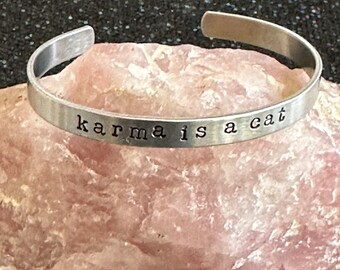 Karma is a Cat Cuff Bracelet - Taylor Swift Inspired - Swiftie
