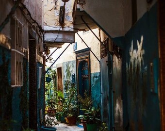 Tangier Morocco Photo: Moody Blue Alleyway Art Print