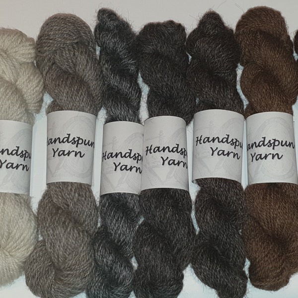 British wool handspun yarn sample skeins.