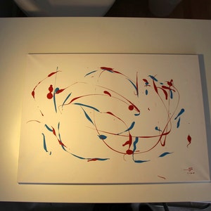 NO2 &quot;Airy Love&quot; - original peinture abstraite - Acrylique et la peinture &agrave; l&#039;encre - &quot;(50cm) 19,69 x 27,56&quot; (70 cm)