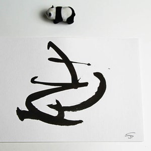 Original Abstract Action Painting - Ink painting - 8,2&quot; x 5,8&quot; (21 cm x 14,5 cm)