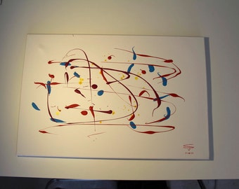 no1 "Airy Love" - Original Abstract painting - Acrylic & Ink painting - 15,75" (40cm) x 23,62" (60cm)