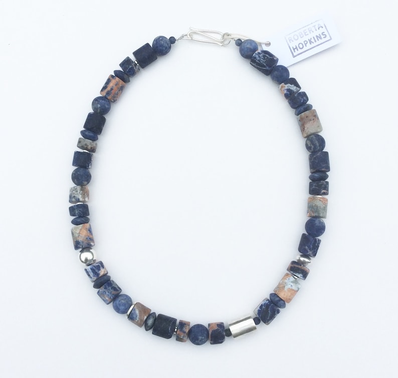 Orange Sodalite Necklace with Sodalite and sterling silver.