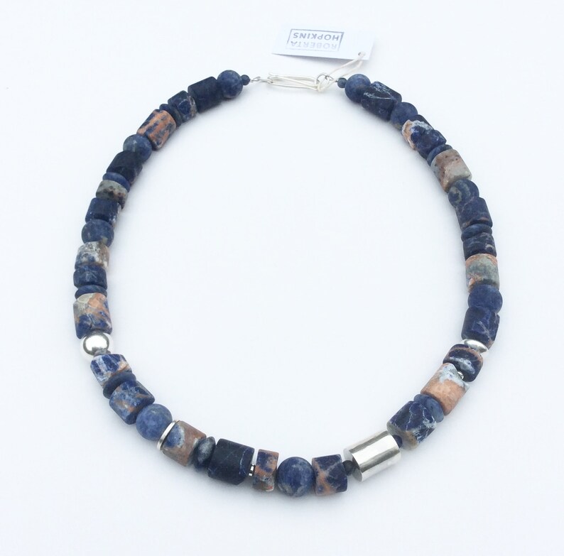 Orange Sodalite Necklace with Sodalite and sterling silver.