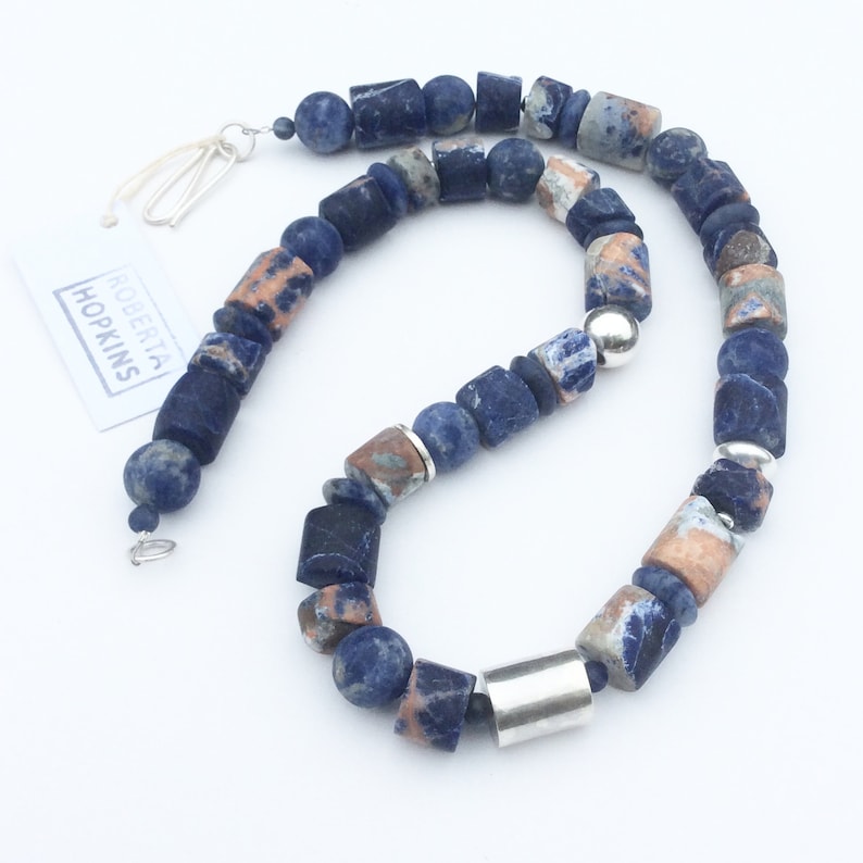 Orange Sodalite Necklace with Sodalite and sterling silver.