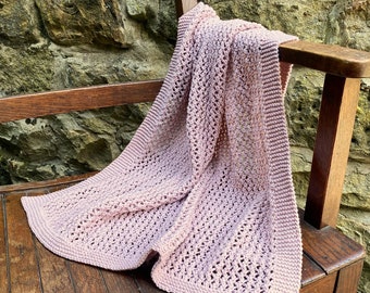 Simple Summer Baby Blanket Knitting Pattern WM2117