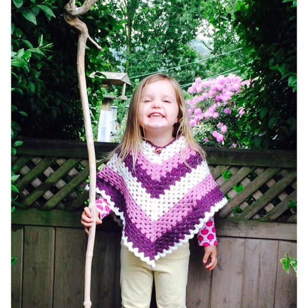 Kids Basic V Poncho Crochet Pattern WM2042