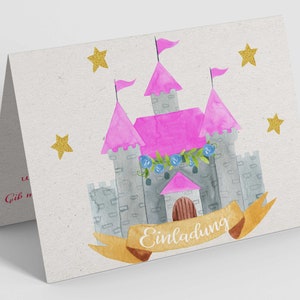 Princess Party Invitation / Einladugskarte  Prinzessin/ Birthday Invitations /Burg /Castle Invitation